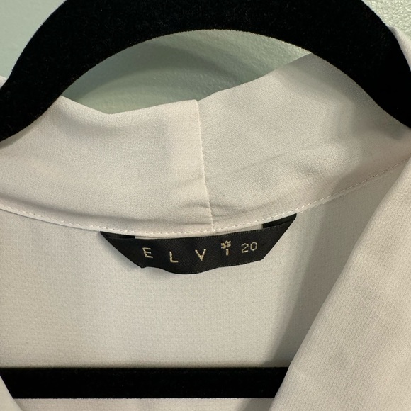 Tie Neck Blouse with Floral Embroidered Detail in the color Smoke - Picture 2 of 7